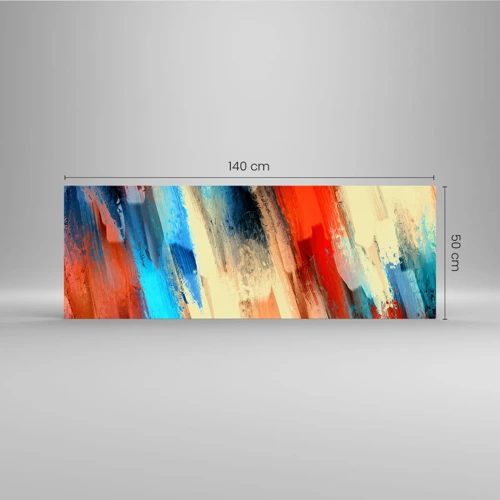 Quadro em vidro - Cascata de cores - 140x50 cm