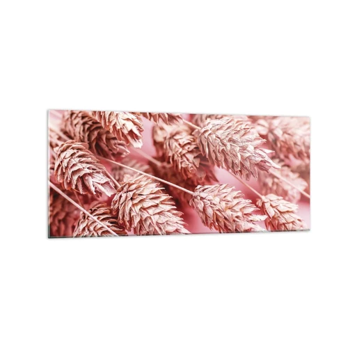 Quadro em vidro - Cascata floral em rosa - 120x50 cm