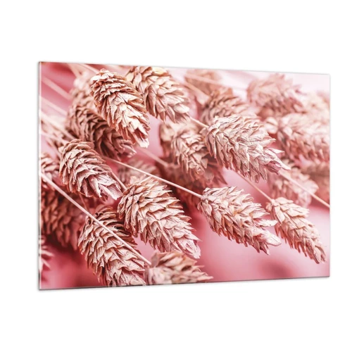 Quadro em vidro - Cascata floral em rosa - 120x80 cm