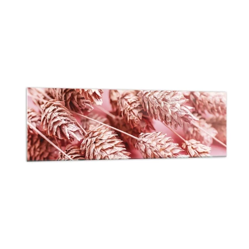 Quadro em vidro - Cascata floral em rosa - 160x50 cm