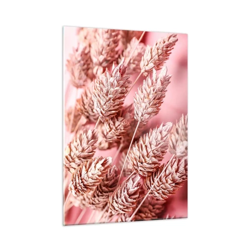 Quadro em vidro - Cascata floral em rosa - 50x70 cm