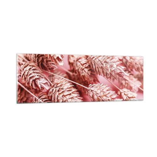 Quadro em vidro - Cascata floral em rosa - 90x30 cm