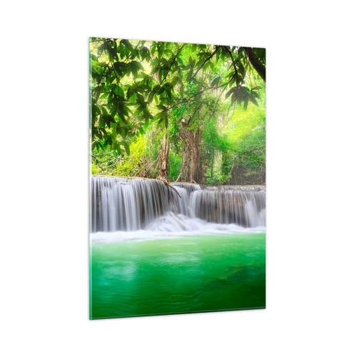 Quadro em vidro - Cascata verde - 50x70 cm