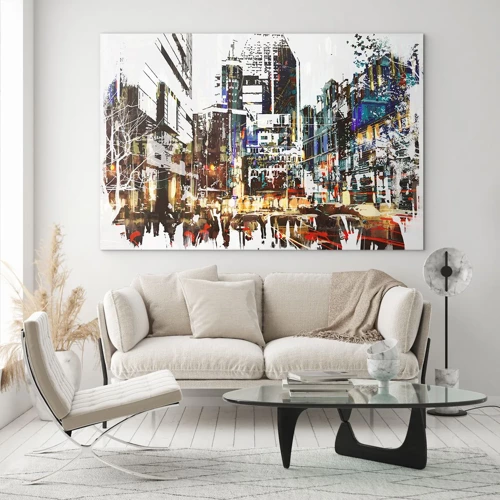 Quadro em vidro - Cidade cintilante - 70x50 cm