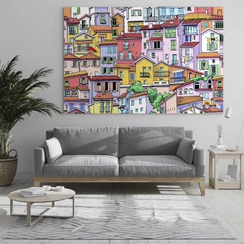 Quadro em vidro - Cidade divertida - 70x50 cm