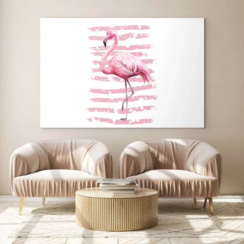 Quadro em vidro - Com dignidade, embora de rosa - 120x80 cm