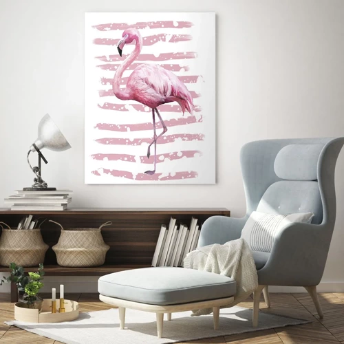 Quadro em vidro - Com dignidade, embora de rosa - 50x70 cm