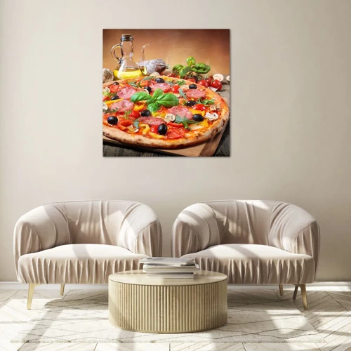 Quadro em vidro - Com um sabor verdadeiramente italiano - 40x40 cm