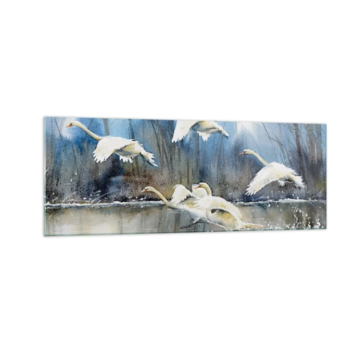 Quadro em vidro - Como no conto de fadas sobre cisnes selvagens - 140x50 cm