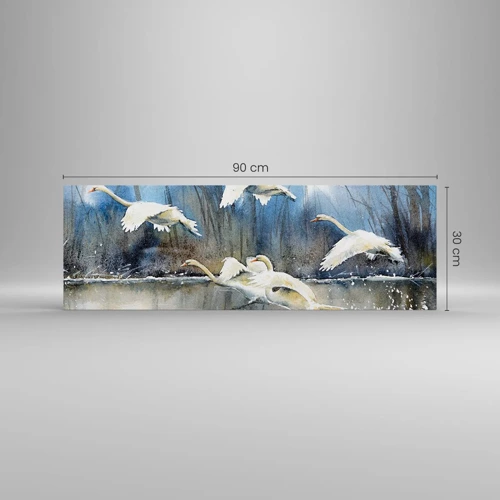 Quadro em vidro - Como no conto de fadas sobre cisnes selvagens - 90x30 cm