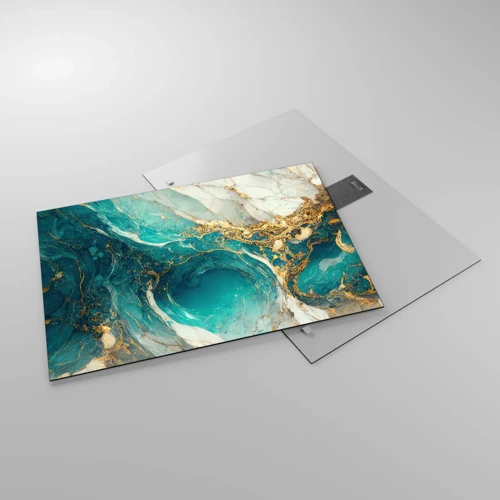 Quadro em vidro - Composição com veios d'ouro - 70x50 cm