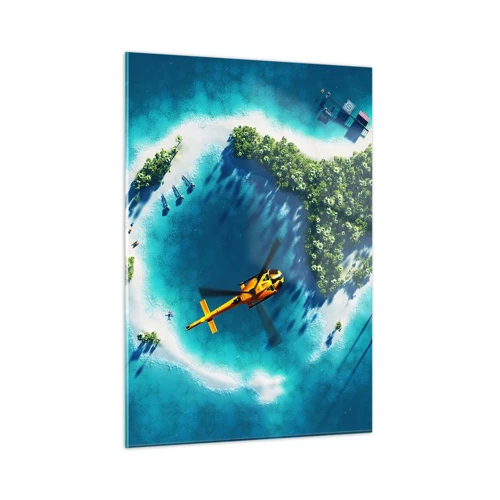 Quadro em vidro - Compre uma ilha para si - 50x70 cm