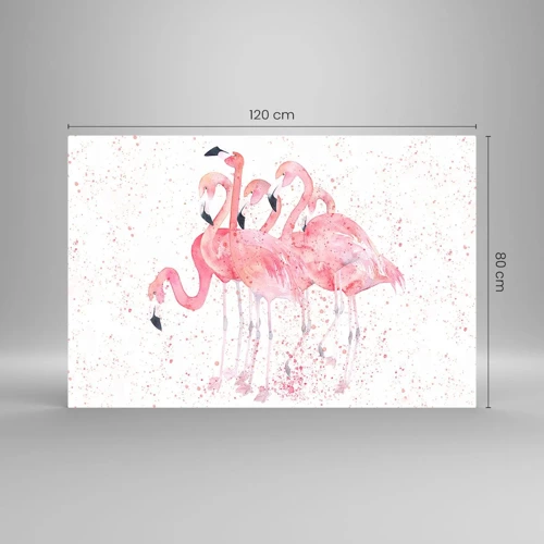 Quadro em vidro - Conjunto cor-de-rosa - 120x80 cm