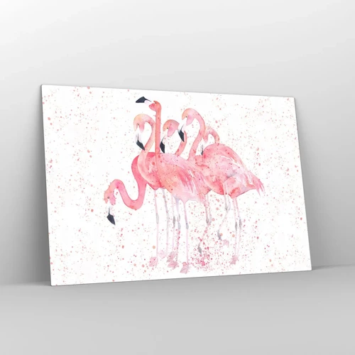 Quadro em vidro - Conjunto cor-de-rosa - 120x80 cm