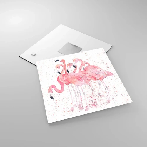 Quadro em vidro - Conjunto cor-de-rosa - 30x30 cm