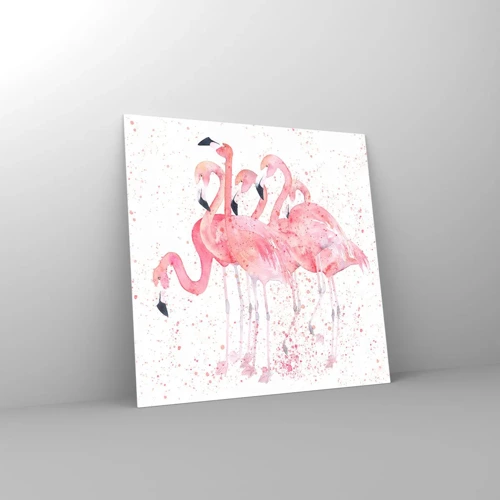 Quadro em vidro - Conjunto cor-de-rosa - 50x50 cm