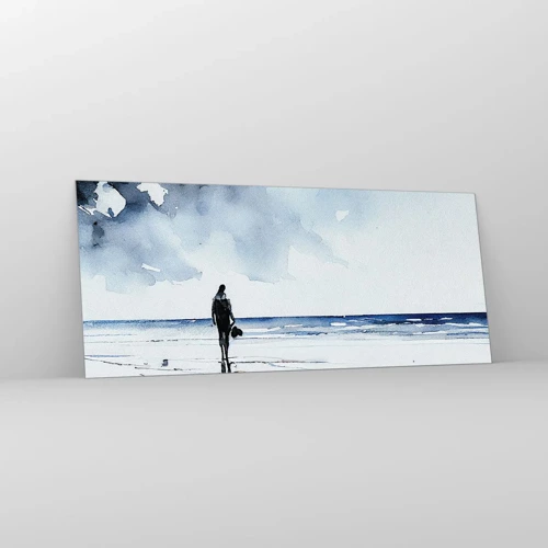 Quadro em vidro - Conversa com o mar - 120x50 cm