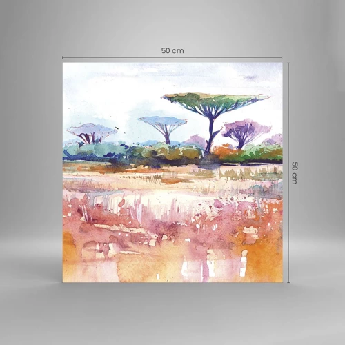 Quadro em vidro - Cores da savana - 50x50 cm