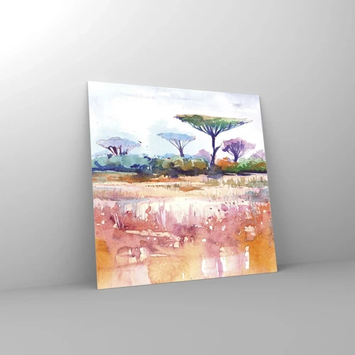 Quadro em vidro - Cores da savana - 50x50 cm