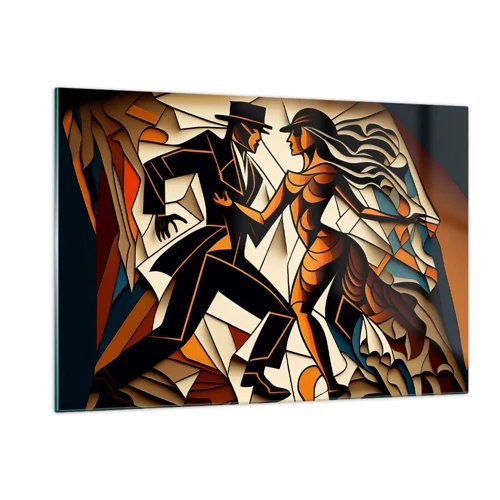 Quadro em vidro - Dança de paixão e paixão - 120x80 cm