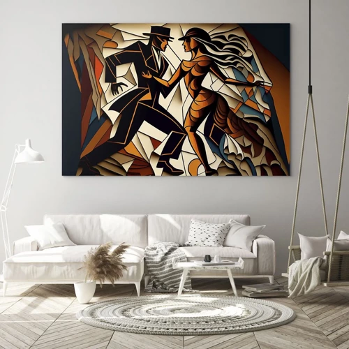 Quadro em vidro - Dança de paixão e paixão - 120x80 cm