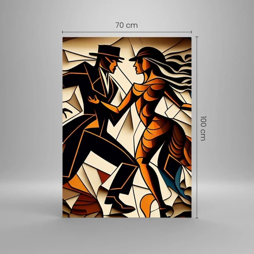 Quadro em vidro - Dança de paixão e paixão - 70x100 cm