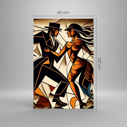 Quadro em vidro - Dança de paixão e paixão - 80x120 cm