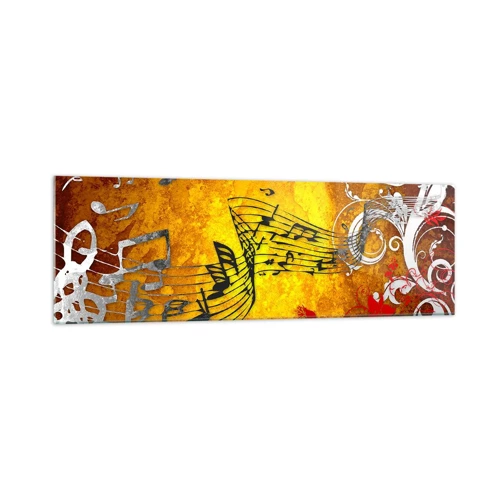 Quadro em vidro - Deixe a música fluir - 160x50 cm