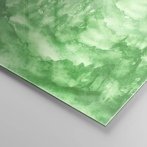 Quadro em vidro - Desfocado pela névoa verde  - 120x80 cm