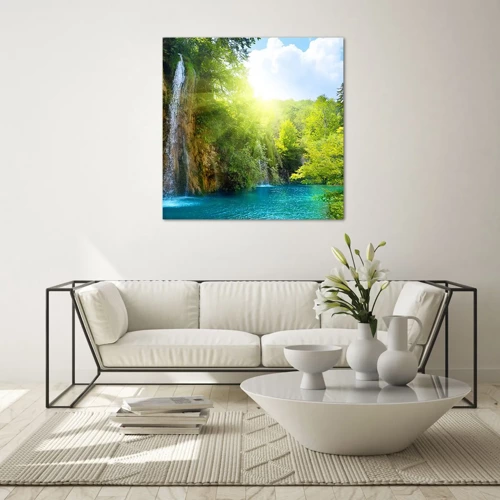 Quadro em vidro - Deve ser o Éden - 70x70 cm