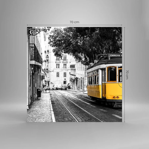 Quadro em vidro - E o fado ao fundo - 70x70 cm