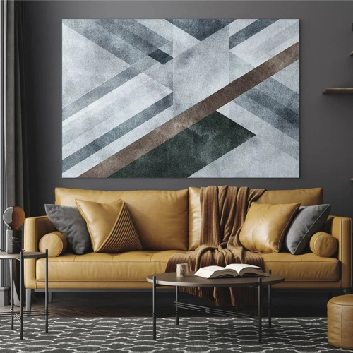 Quadro em vidro - Elegância sofisticada da geometria - 70x50 cm