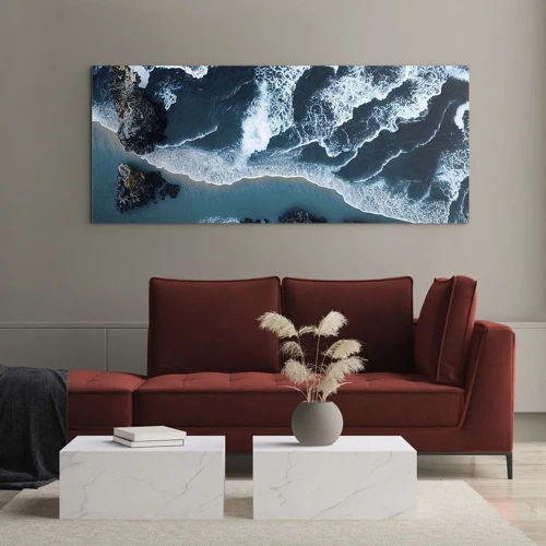 Quadro em vidro - Envolto em ondas - 120x50 cm