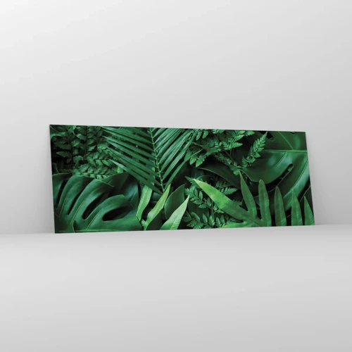 Quadro em vidro - Envolto em verde - 140x50 cm