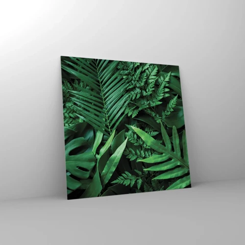 Quadro em vidro - Envolto em verde - 50x50 cm