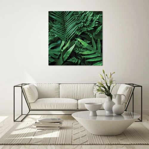 Quadro em vidro - Envolto em verde - 50x50 cm