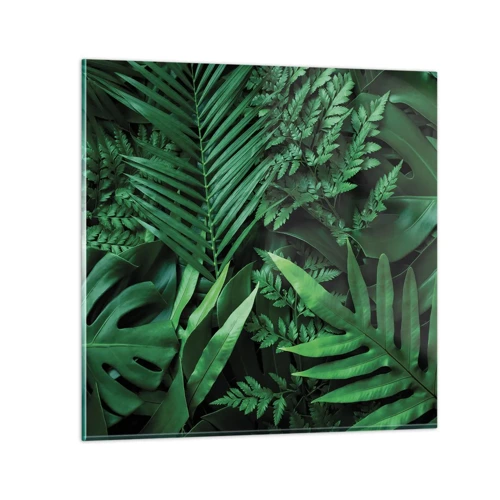 Quadro em vidro - Envolto em verde - 70x70 cm