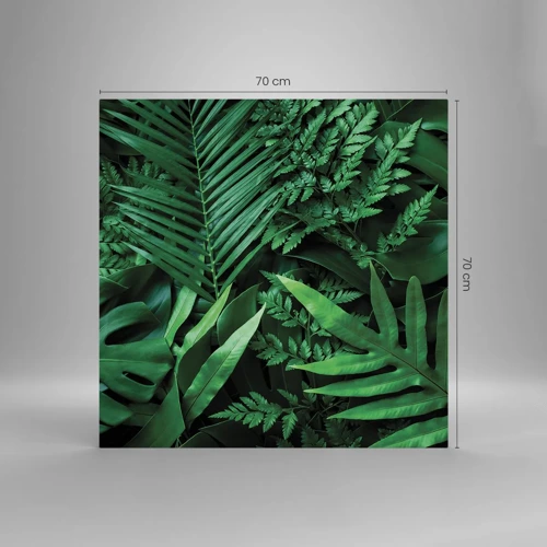 Quadro em vidro - Envolto em verde - 70x70 cm