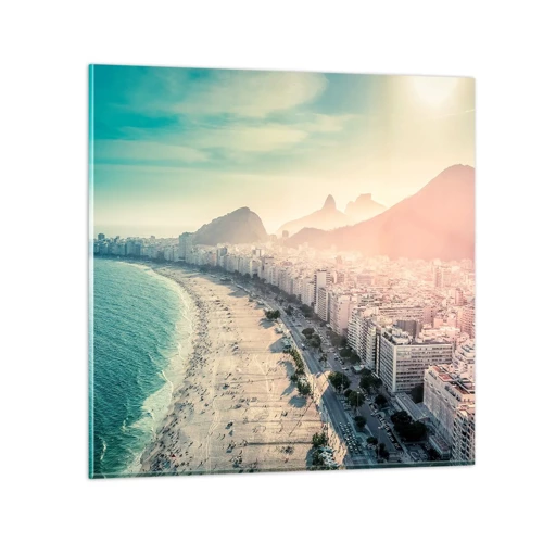 Quadro em vidro - Férias eternas no Rio - 60x60 cm