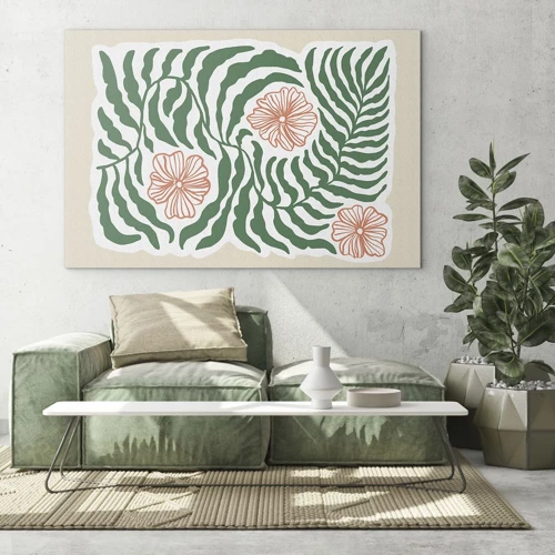 Quadro em vidro - Florescendo em verde - 120x80 cm