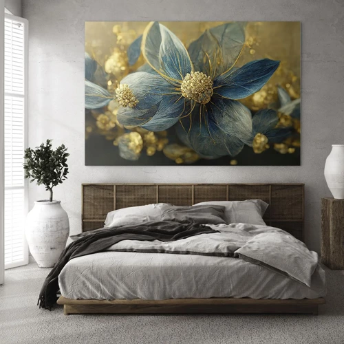 Quadro em vidro - Florescer com ouro - 70x50 cm