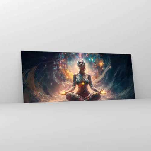 Quadro em vidro - Fluxo de boa energia - 100x40 cm