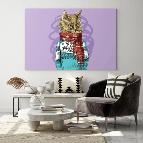 Quadro em vidro - Gato não só de botas - 70x50 cm