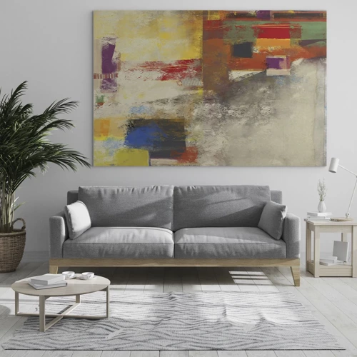 Quadro em vidro - Geometria das cores - 120x80 cm