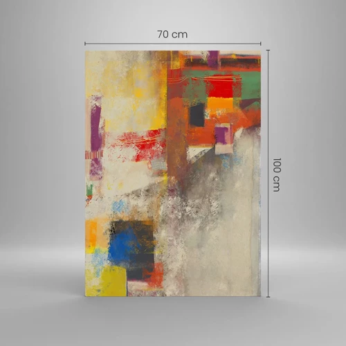 Quadro em vidro - Geometria das cores - 70x100 cm