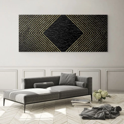 Quadro em vidro - Geometria em estilo glamoroso - 100x40 cm