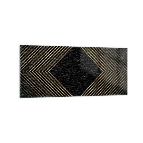 Quadro em vidro - Geometria em estilo glamoroso - 120x50 cm