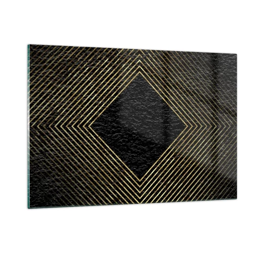 Quadro em vidro - Geometria em estilo glamoroso - 120x80 cm