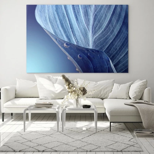 Quadro em vidro - Gotas escondidas no azul - 100x70 cm