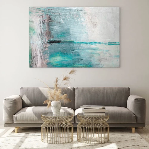 Quadro em vidro - Horizontalmente em azul - 100x70 cm